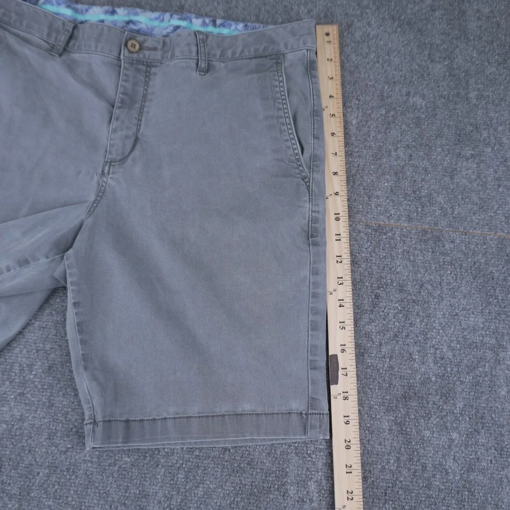 Tommy Bahama Chino Shorts Mens‎ 36 Grey Tencel Blend Stretch Flat Front Casual